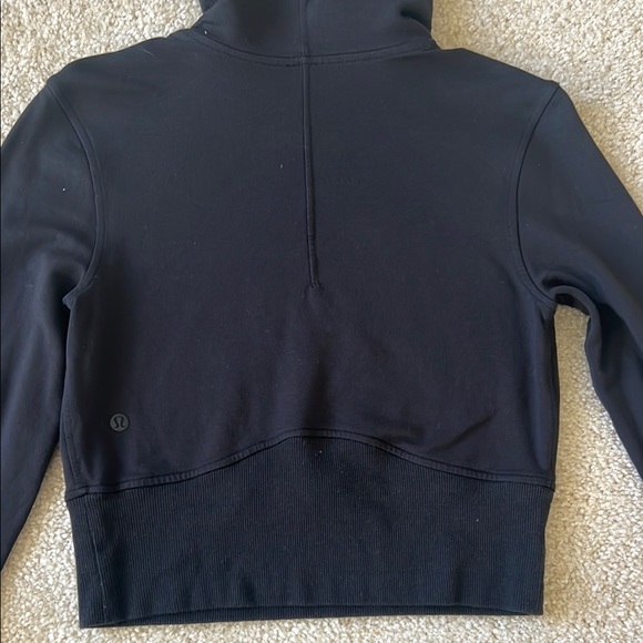 Lululemon Athletica Black Cropped Hoodie Sweatshirt - Picture 2 of 3